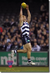 Gary Ablett takes an overhead uncontested mark on the wing. Geelong defeated Western Bulldogs at Telstra Dome, AFL Round 16, 20 July 2007. Image: Derrick den Hollander